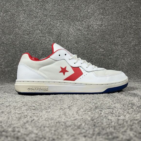 Converse Rival Ox 163205C Mens Size 13 White Red Athletic Skate Shoes Used - Picture 1 of 12